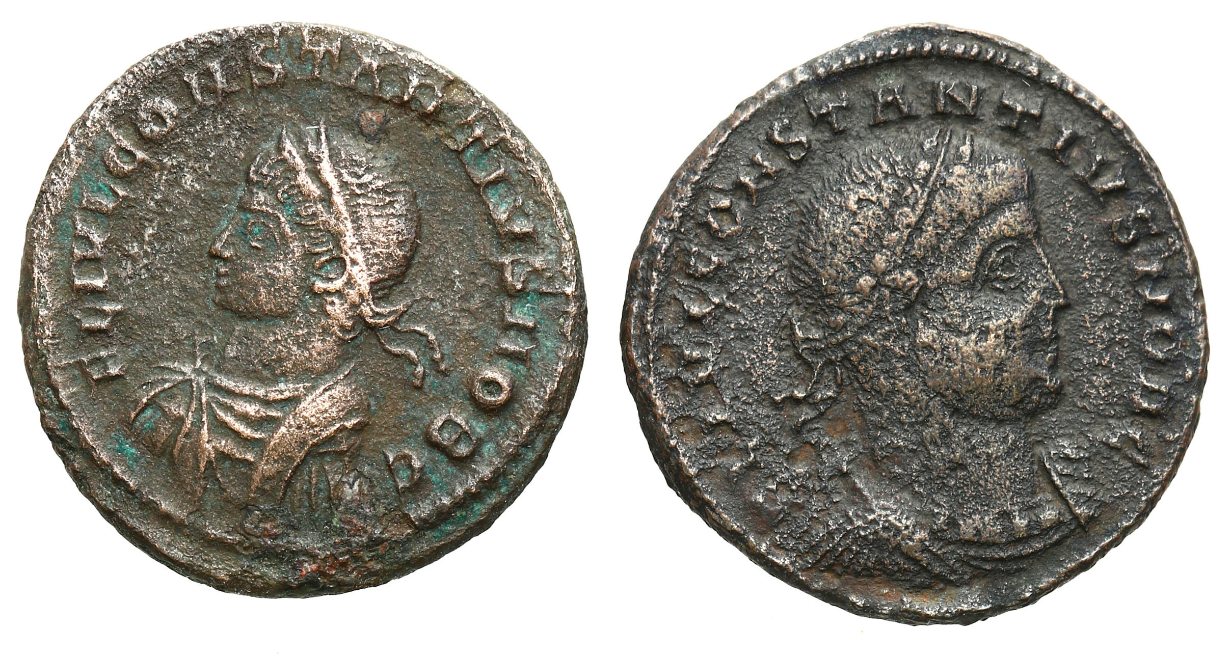 Cesarstwo Rzymskie, Lot 2 sztuk AE3 Konstancjusz II 337–361 n.e.